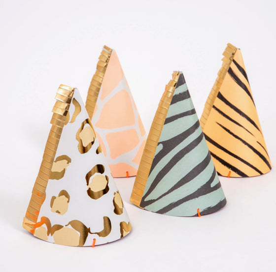 Safari Animal Print Party Hats - Meri Meri