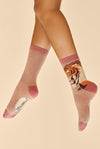 Thrill of the Tiger Ankel Socks - Dusky Rose
