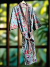 Blue and Red Bird Kimono and Tote Bag Combo