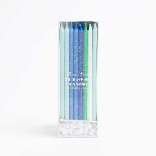 Blue & Green Glitter Candles