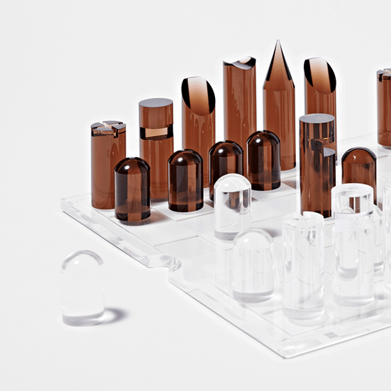Lucite Chess & Checkers Limited Edition Whiskey Noir