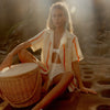 Round Picnic Cooler Basket Natural