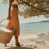 Round Picnic Cooler Basket Natural