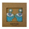 Turquoise beaded eye earrings