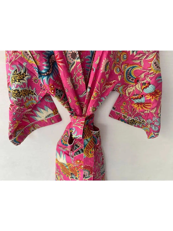 Indisk Bomull Kimono Robe
