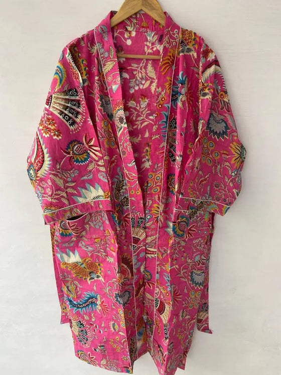 Indisk Bomull Kimono Robe