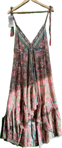  Bohemian Silk Dress With Tassels