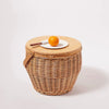 Round Picnic Cooler Basket Natural