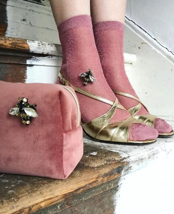Rio socks with or without a sparkly bee pin